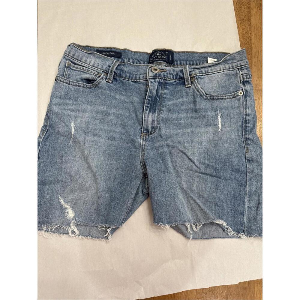 Lucky Brand Light Rinse Distressed Boyfriend Denim Shorts Women's Size 10